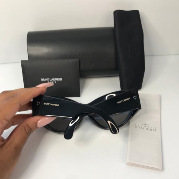 💯 Original SAINT LAURENT Black SL 73 Oversized Sunglasses - Picture 7 of 9